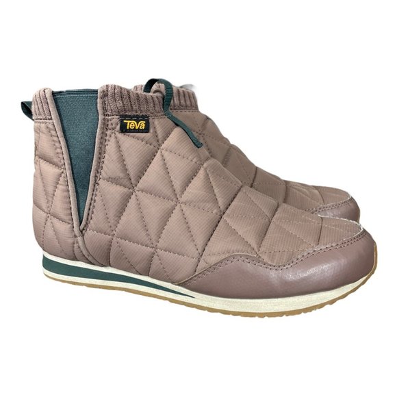 Teva Shoes - Teva Ember Mid Deep Taupe Quilted Slipper Boots